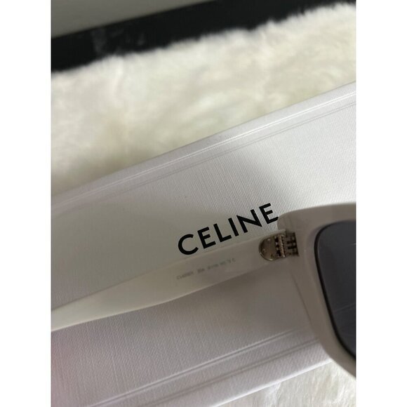 Celine CL40187I Acetate Cat Eye Sunglasses White Beige Womens Size OS - Picture 9 of 11